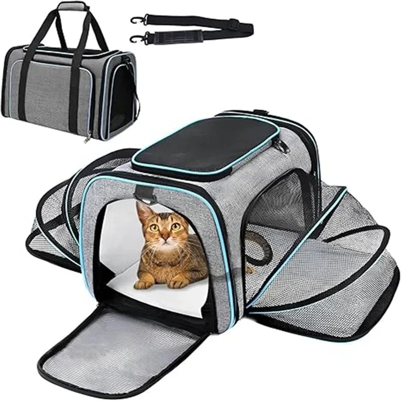 Foldable Backpack Small - 持ち運び可能で通気性のある折りたたみ式ペットキャリーリュック、猫や小型犬用の屋外旅行用輸送バッグ