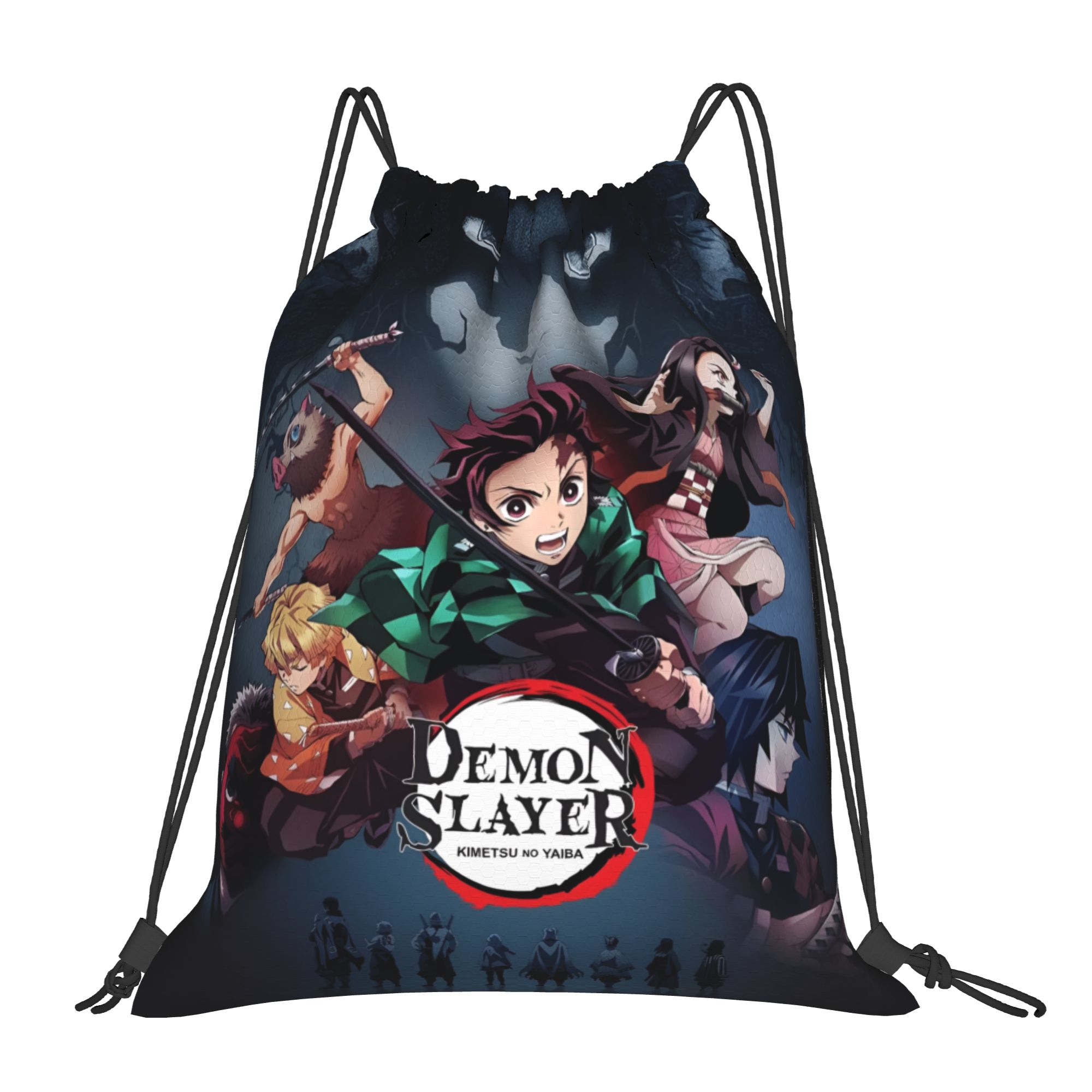 Drawstring Gym Bag - カスタム D-デーモンスレイヤーズ巾着バックパック女性男性スポーツジムサックパックポータブルユニークなアニメ漫画コミックショッピングバッグサック