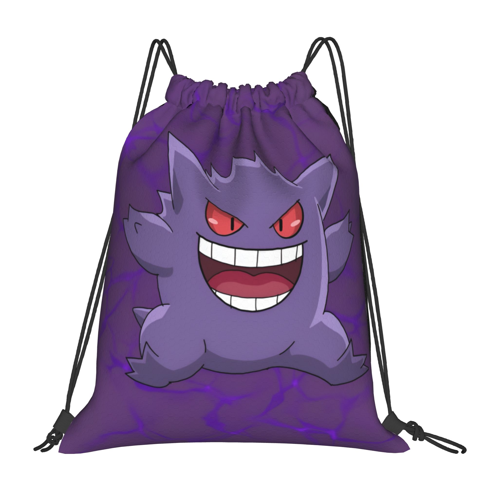 Drawstring Gym Bag - カスタムポケモンゲンガー巾着バックパックスポーツジムバッグ女性男性用かわいい悪役デーモントレーニングサックパック