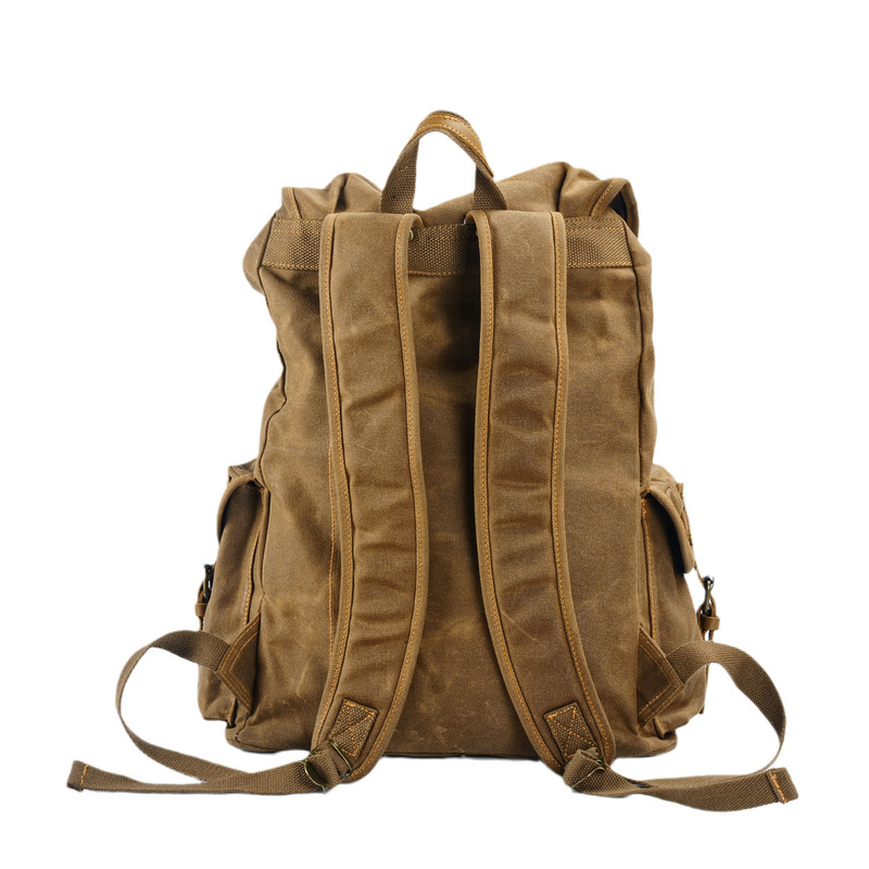 レトロなソフトワックスキャンバス素材の大容量バックパック、学 - Canvas Backpack Casual のレビューと価格