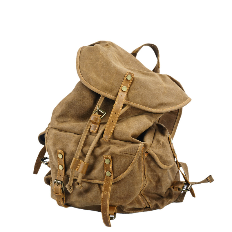 レトロなソフトワックスキャンバス素材の大容量バックパック、学 - Canvas Backpack Casual のレビューと価格