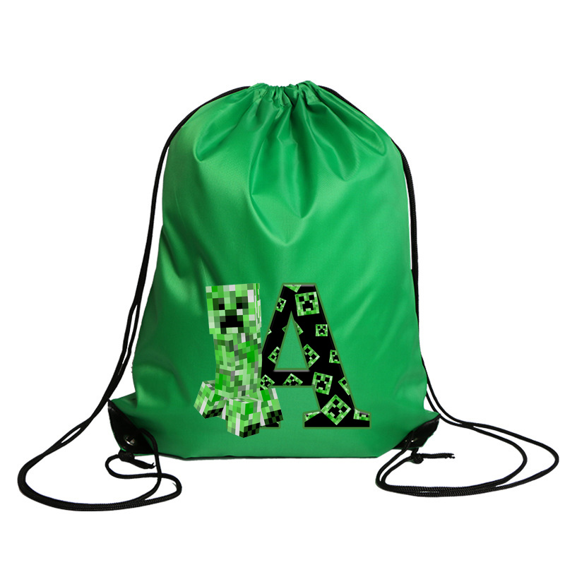 漫画 Minecrafted ポリエステル巾着バックパックア - Drawstring Gym Bag のレビューと価格