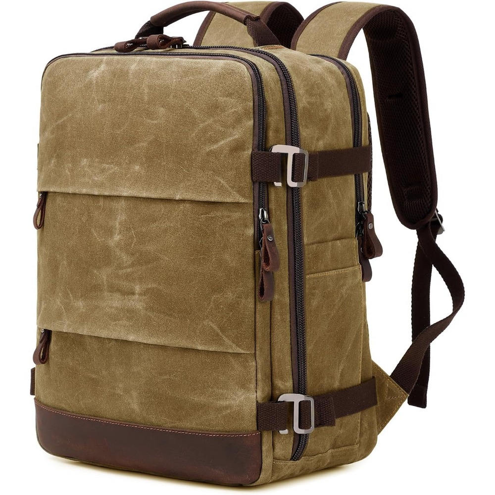 男性用トラベルバックパック - 機内持ち込み可能、フライト承 - Canvas Backpack Casual のレビューと価格