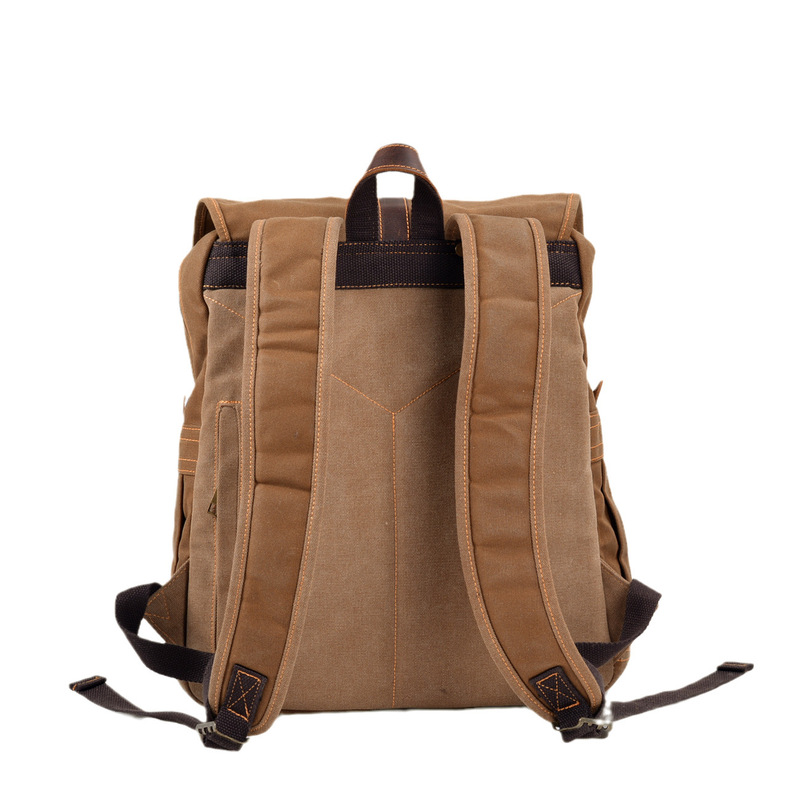 新しいワックスキャンバスメンズバックパック、キャンプ、アウト - Canvas Backpack Casual のレビューと価格