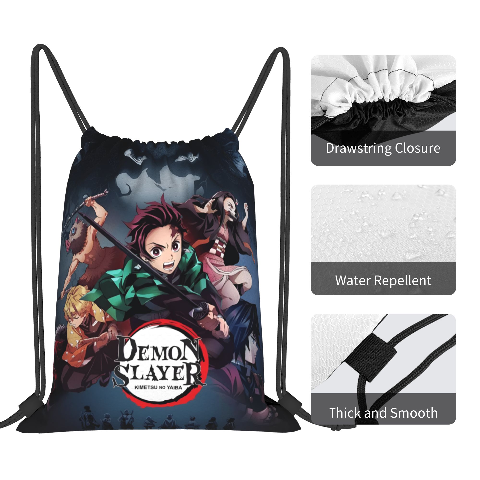 カスタム D-デーモンスレイヤーズ巾着バックパック女性男性ス - Drawstring Gym Bag のレビューと価格
