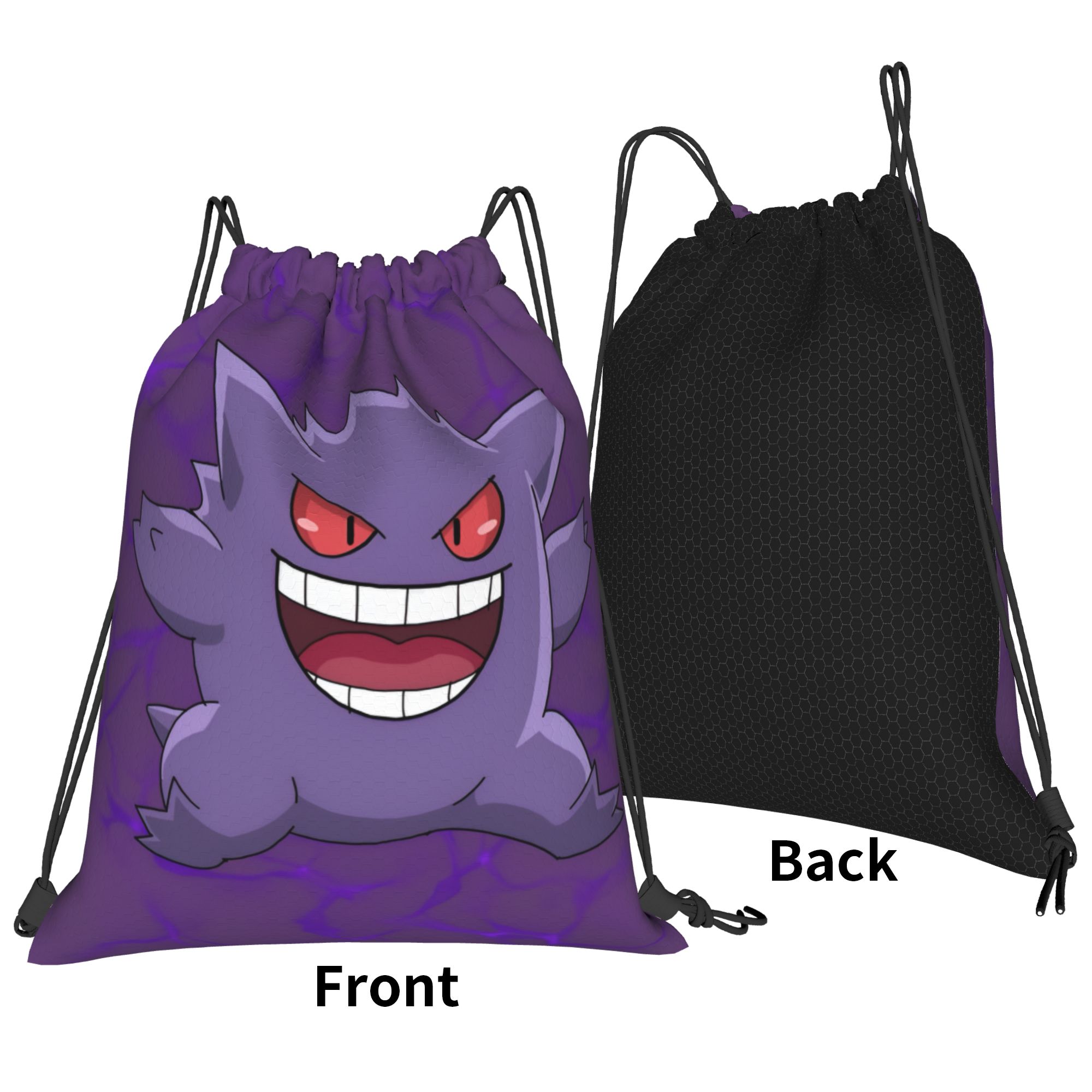 カスタムポケモンゲンガー巾着バックパックスポーツジムバッグ女 - Drawstring Gym Bag のレビューと価格